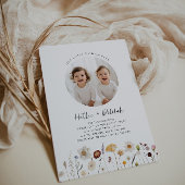 Wildblume Twin Girls Foto Geburtstag Einladung
