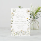 Wildblume Typografie Brautparty Einladung (Stehend Vorderseite)