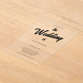 Wildblume Typografie Hochzeit Acryleinladungen (Ablage )