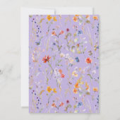 Wildblume Typografie lila Hochzeit Einladung (Rückseite)