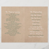 Wildblume über das Hochzeitsprogramm von Kraft (Rückseite)