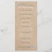 Wildblume über das Hochzeitsprogramm von Kraft Programm (Rückseite)