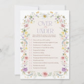 Wildblume über oder unter der Brautparty-Game-Kart Einladung (Vorderseite)