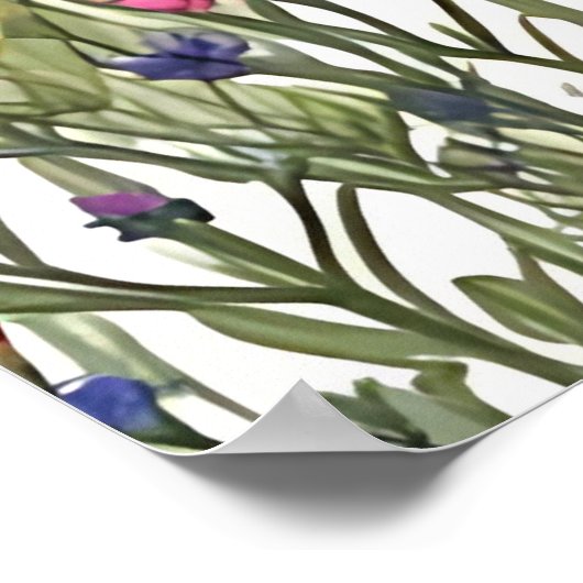 Wildblume Überblenddruckplakat Poster (Ecke)