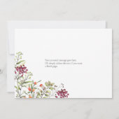 Wildblume-Überbrückungsratenkarte Einladung (Rückseite)