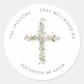 Wildblume überqueren klassische Runde Runder Aufkleber (Vorderseite)