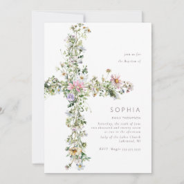 Wildblume überquert Taufe Christening Einladung