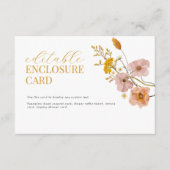 Wildblume-Umschließungskarte, Gartenthema Party Begleitkarte (Vorderseite)