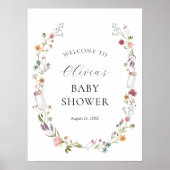 Wildblume und Babyflaschen-Badewanne - Empfang Poster (Vorne)