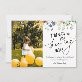 Wildblume und Biene Geburtstag Vielen Dank für Ihr Mitteilungskarte