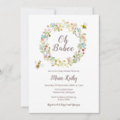 Wildblume und BienenBaby-Dusche Einladung (Vorderseite)