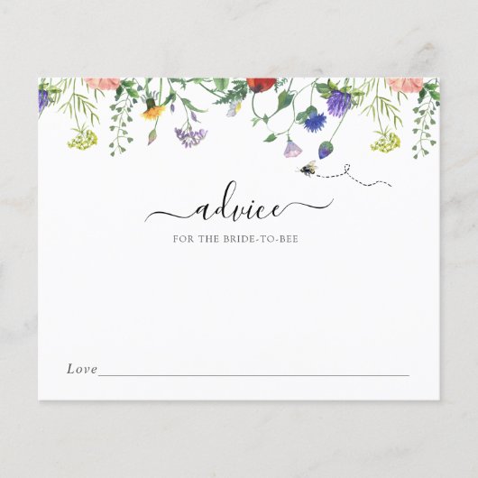 Wildblume und Bienenberatung für die Braut (Vorderseite)