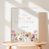 Wildblume und Butterfly Summer Gästebuch Sockelschild