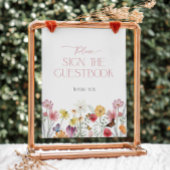 Wildblume und Butterfly Summer Gästebuch Sockelschild