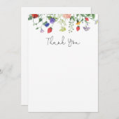 Wildblume und Erdbeeren Vielen Dank Dankeskarte (Vorne/Hinten)