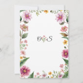 Wildblume und Farn Hochzeitseinladung Einladung (Rückseite)