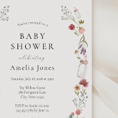 Wildblume- und Flaschenwaschdusche Einladung