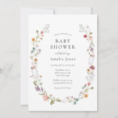 Wildblume- und Flaschenwaschdusche Einladung (Vorderseite)