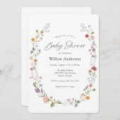 Wildblume- und Flaschenwaschdusche Einladung (Vorne/Hinten)