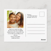 Wildblume und Foto Brautparty Vielen Dank Postkarte (Rückseite)