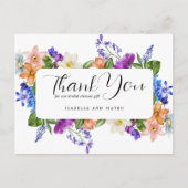 Wildblume und Foto Brautparty Vielen Dank Postkarte (Vorderseite)