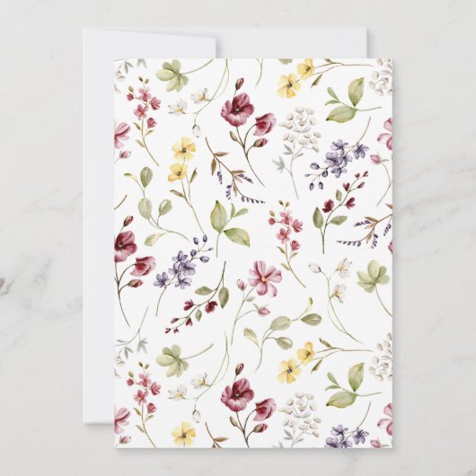 Wildblume und Gold Einladung (Rückseite)