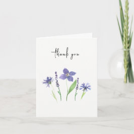 Wildblume und Lavendel Wasserfarbe Einfach Dankeskarte