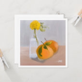 Wildblume und Orangen Karte (Vorderseite/Rückseite Beispiel)