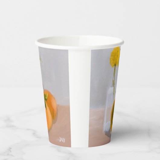 Wildblume und Orangen Pappbecher (Links)