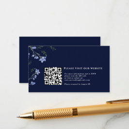 Wildblume und QR-Code für Hochzeiten Begleitkarte