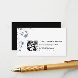 Wildblume und QR-Code für Hochzeiten Begleitkarte