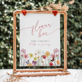 Wildblume und Schmetterling Blume Bar Bouquet Favo Sockelschild