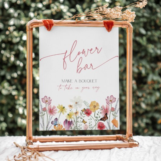 Wildblume und Schmetterling Blume Bar Bouquet Favo Sockelschild