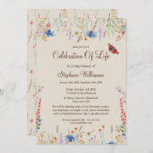 Wildblume und Schmetterling des Lebens Einladung (Vorne/Hinten)