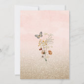 Wildblume und Schmetterling im Wasser Einladung (Rückseite)