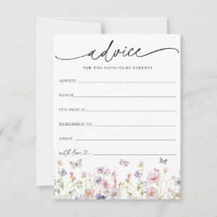 Wildblume und Schmetterlinge Babyberatungskarte Einladung