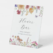 Wildblume und Schmetterlinge Blume Bouquet Bar Sig Sockelschild (Vorderseite)