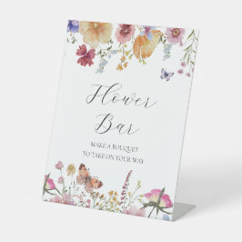 Wildblume und Schmetterlinge Blume Bouquet Bar Sig Sockelschild