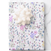 Wildblume und Schmetterlinge Blumengarten Geschenkpapier Set