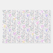Wildblume und Schmetterlinge Blumengarten Geschenkpapier Set (Vorderseite 2)
