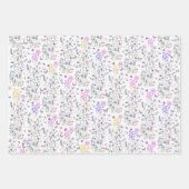 Wildblume und Schmetterlinge Blumengarten rosa Geschenkpapier Set (Vorderseite 3)