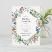 Wildblume und Schmetterlinge Brautparty Einladung (Stehend Vorderseite)