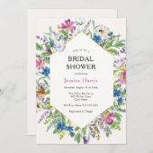 Wildblume und Schmetterlinge Brautparty Einladung (Vorne/Hinten)
