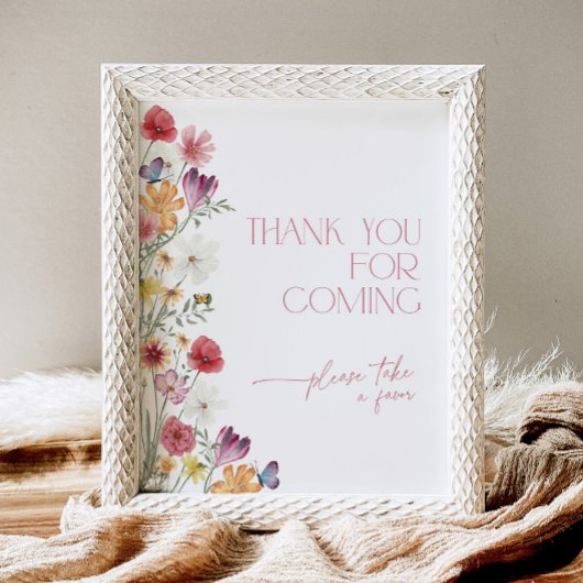 Wildblume und Schmetterlinge Vielen Dank für Ihr K Sockelschild