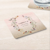 Wildblume und Schmetterlingsdusche Pa Rechteckiger Pappuntersetzer (angewinkelt)