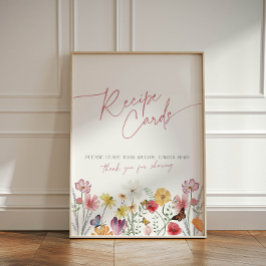 Wildblume- und Schmetterlingskarte Sockelschild