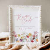 Wildblume- und Schmetterlingskarte Sockelschild