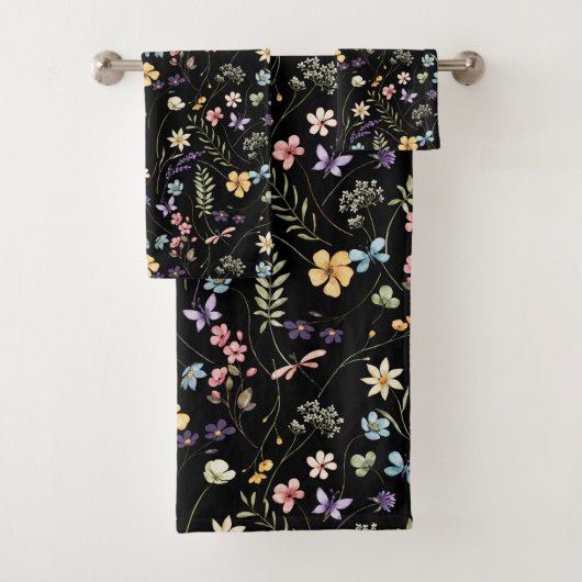 Wildblume und Schmetterlingsmuster Badhandtuch Set (Insitu)