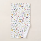 Wildblume und Schmetterlingsmuster Badhandtuch Set (Handtuch)