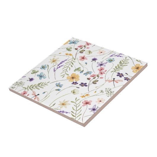 Wildblume und Schmetterlingsmuster Fliese (Seite)